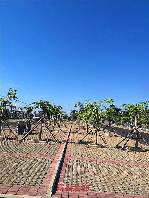 椰海大道高鐵辦公樓停車廣場(chǎng)磚鋪貼項(xiàng)目施工